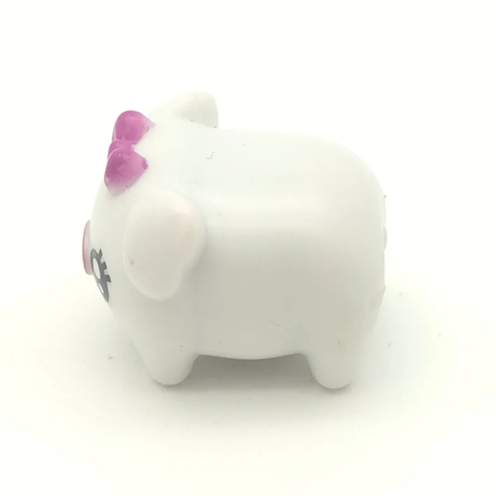 Shopkins Petkins Pig Mini Figure White Pink Purple Bow Kawaii Toy Collectible
